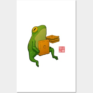 late night snack frog Posters and Art